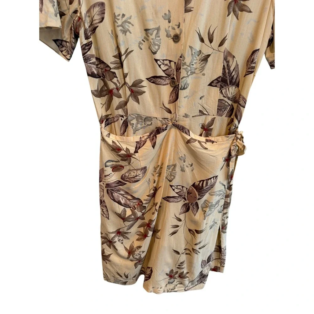Tiki Revival Norton McNaughton tropical romper& faux‎ wrap Golden Girls Chic